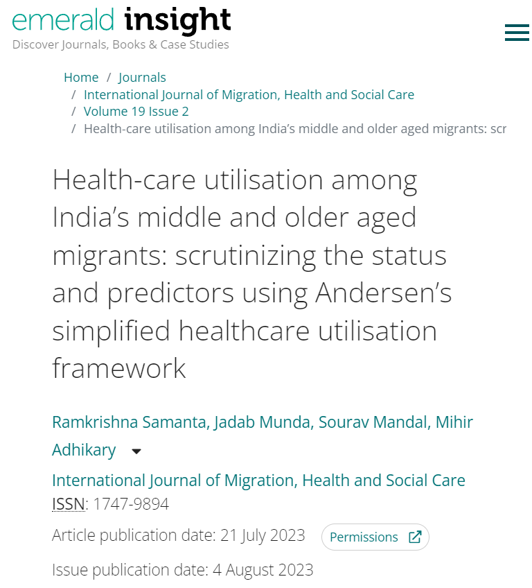 Health Care Utilization by Elderly Migrants